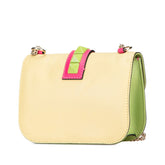 ヴァレンティノ ロックスタッズ チェーン ショルダーバッグ ピンク イエロー グリーン レザー レディース VALENTINO 【中古】